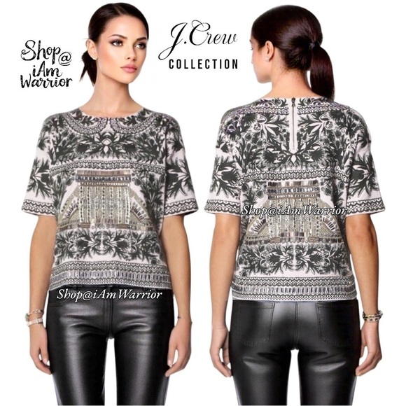 J.Crew Collection sequin hand beaded silk embroidered sweater *shop@iamwarrior - Picture 1 of 13